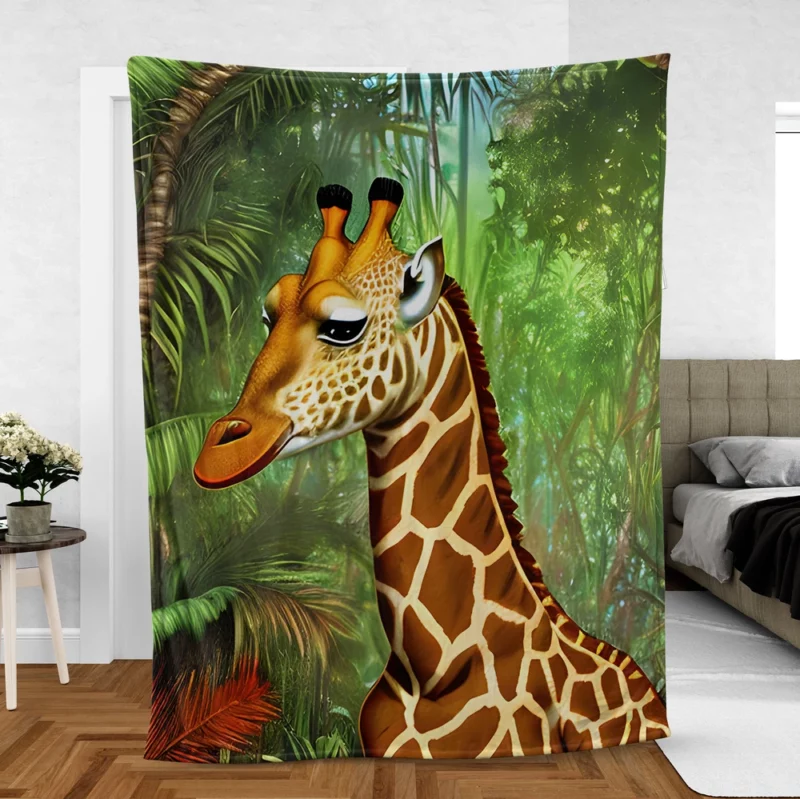 Psychedelic Giraffe Artwork Fleece Blanket