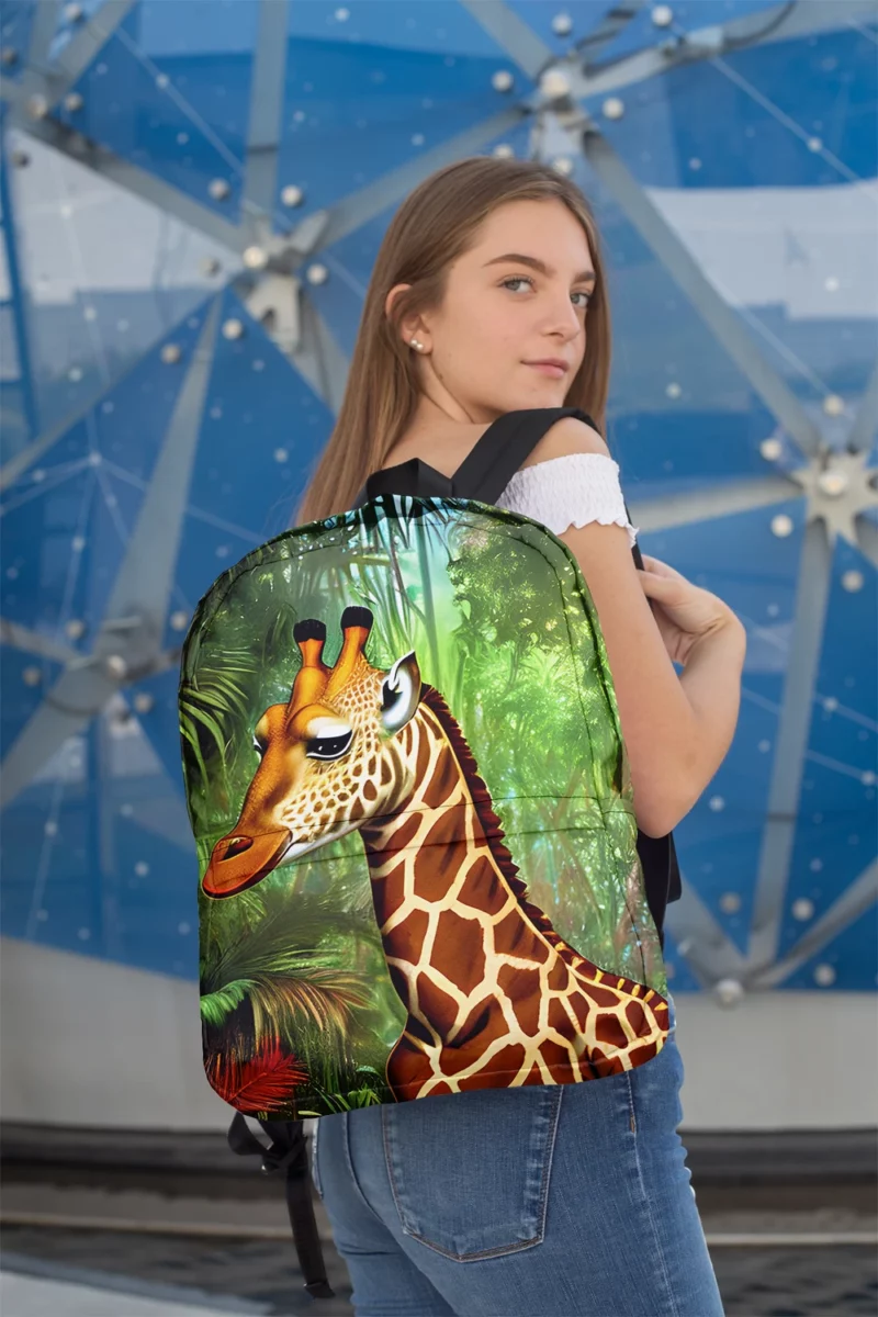 Psychedelic Giraffe Artwork Minimalist Backpack 2