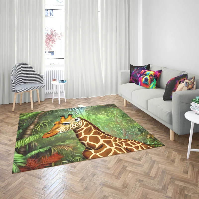 Psychedelic Giraffe Artwork Rug 2