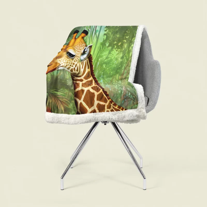 Psychedelic Giraffe Artwork Sherpa Fleece Blanket 1