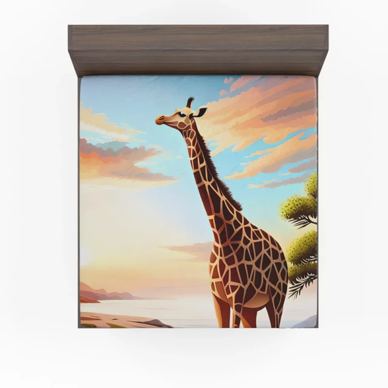 Psychedelic Giraffe Illustration Fitted Sheet