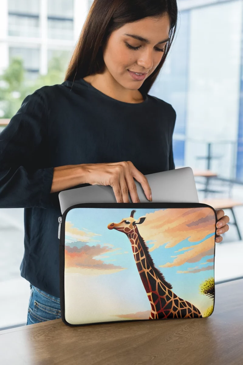 Psychedelic Giraffe Illustration Laptop Sleeve 1