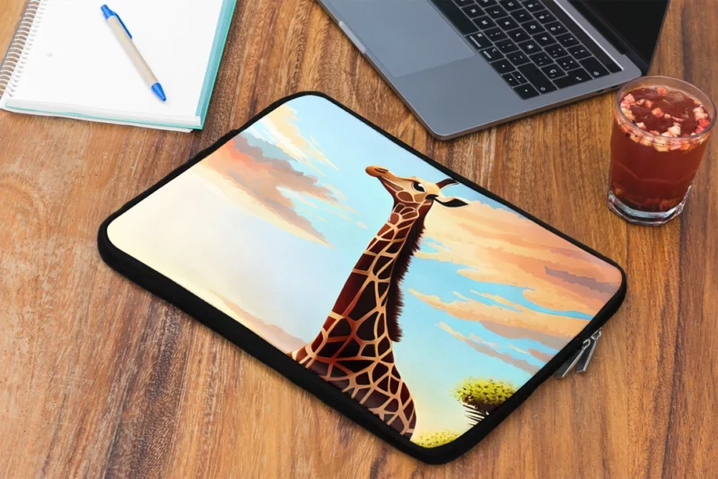 Psychedelic Giraffe Illustration Laptop Sleeve 2