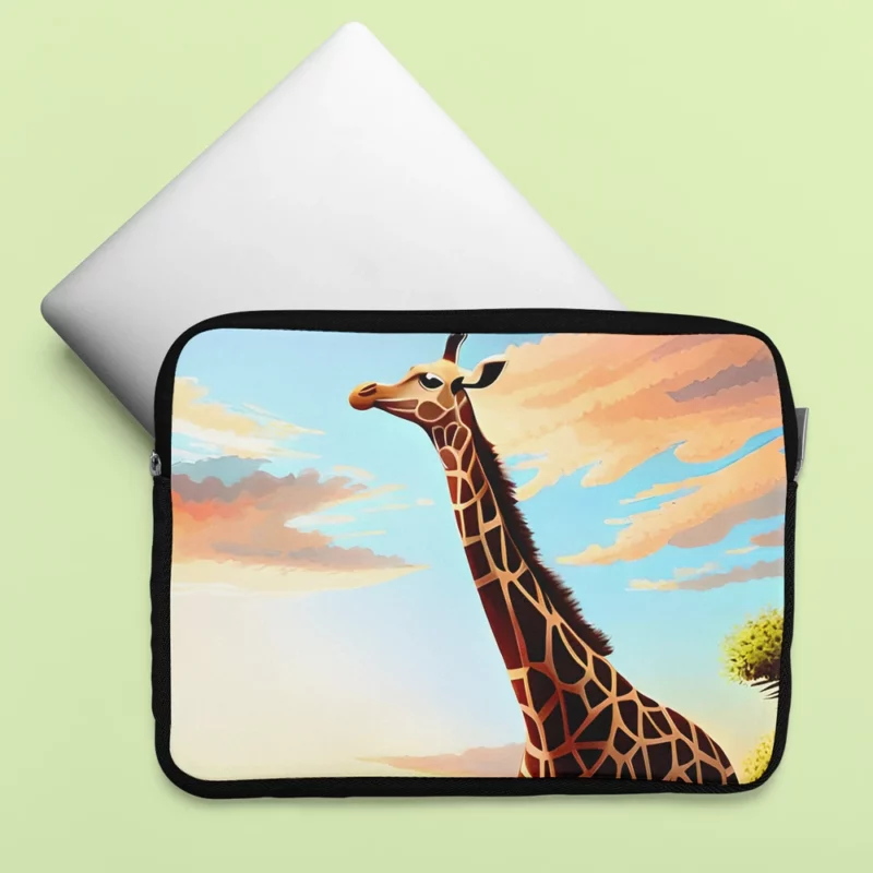 Psychedelic Giraffe Illustration Laptop Sleeve