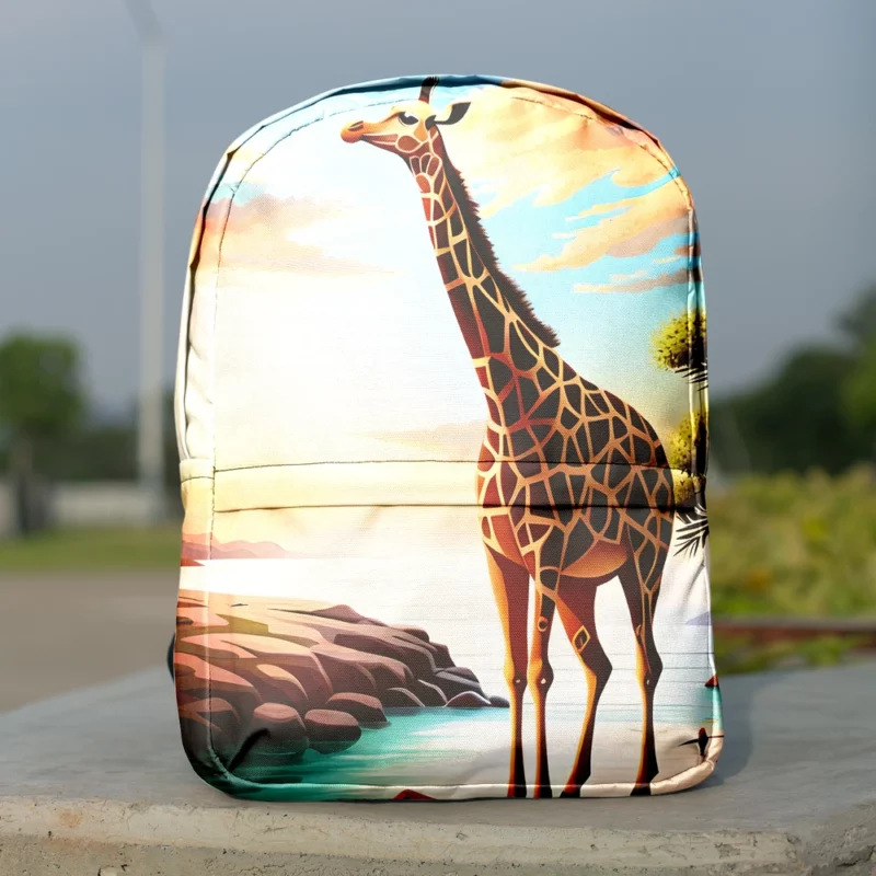 Psychedelic Giraffe Illustration Minimalist Backpack