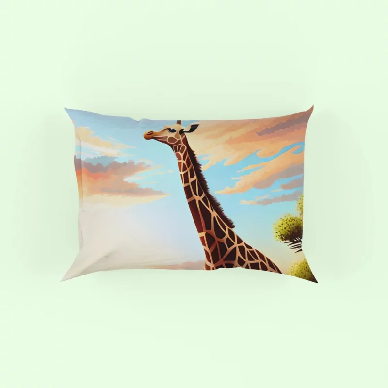 Psychedelic Giraffe Illustration Pillow Case