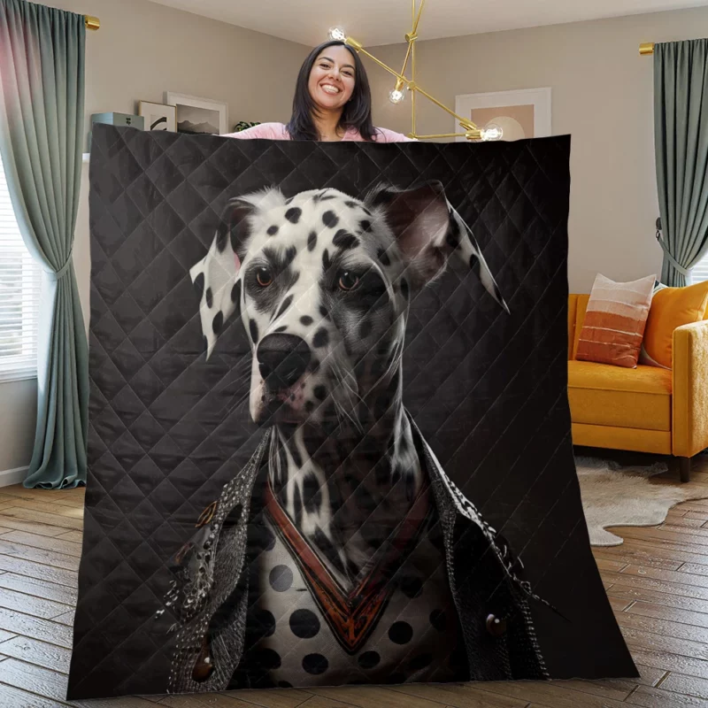 Punk Rock Dalmatian Puppy Quilt Blanket