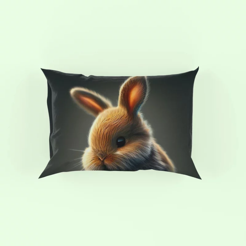 Rabbit Sitting on Rock Pillow Case