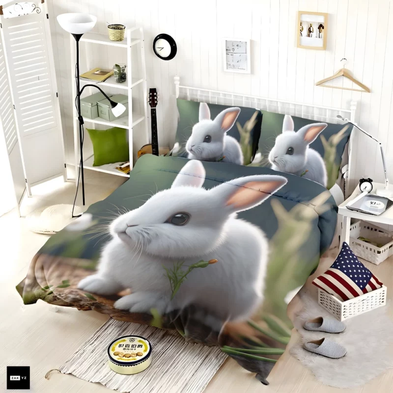 Rabbit With Carrot Animation Bedding Set