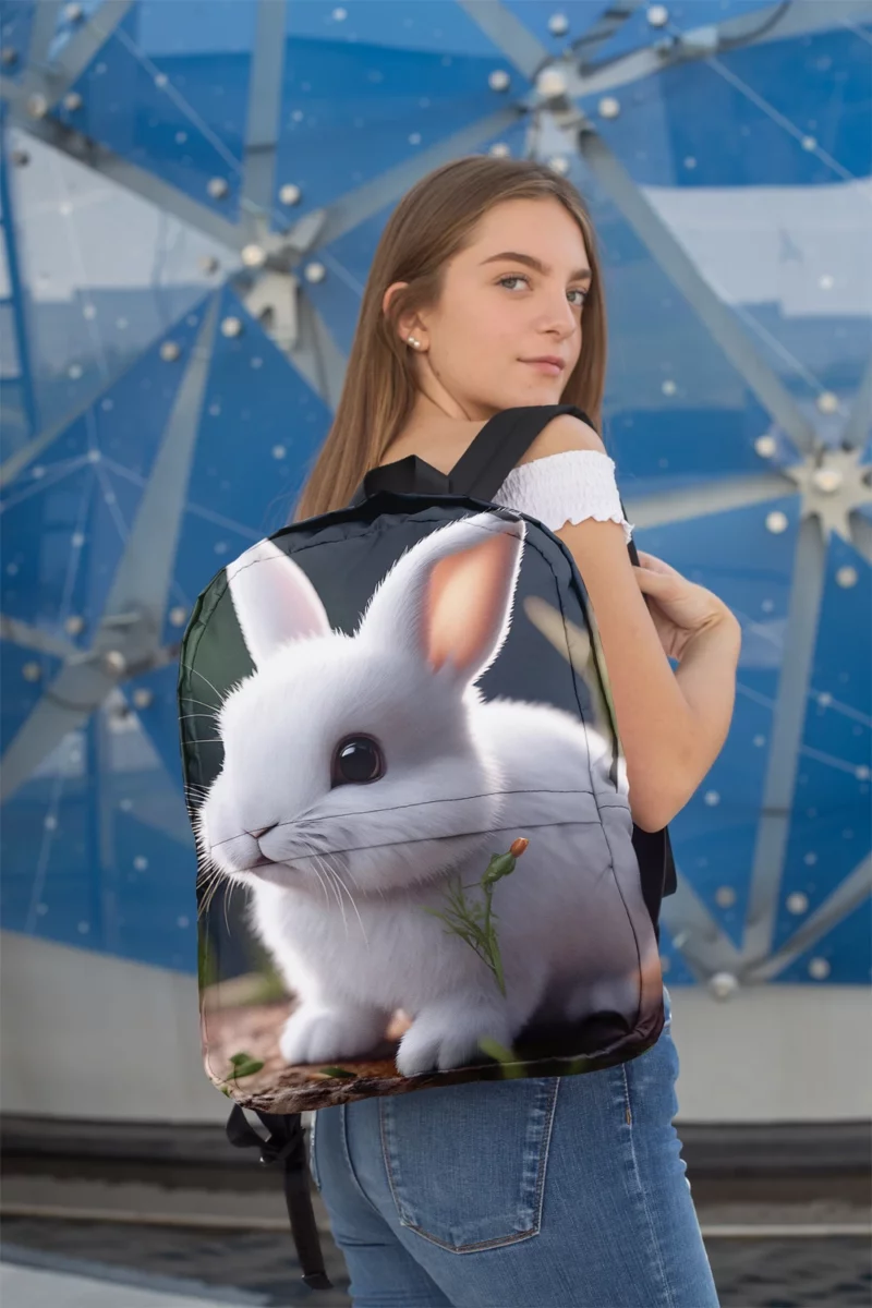 Rabbit With Carrot Animation Minimalist Backpack 2