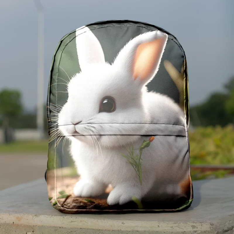 Rabbit With Carrot Animation Minimalist Backpack