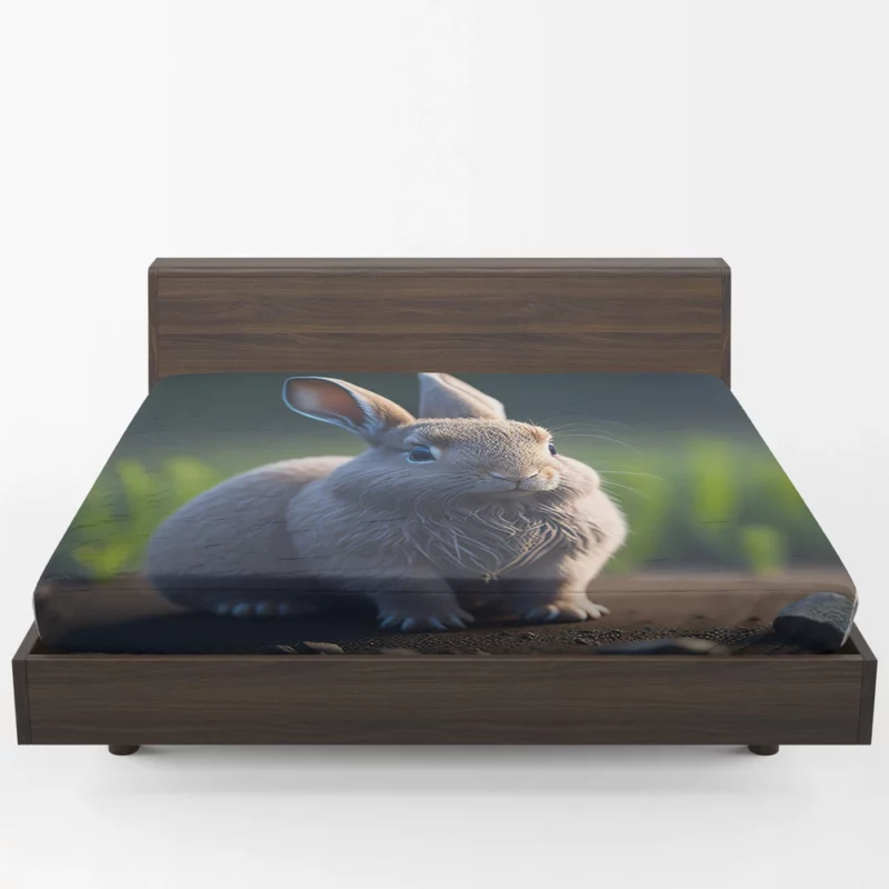 Rabbit With Stone Texture Fitted Sheet 1