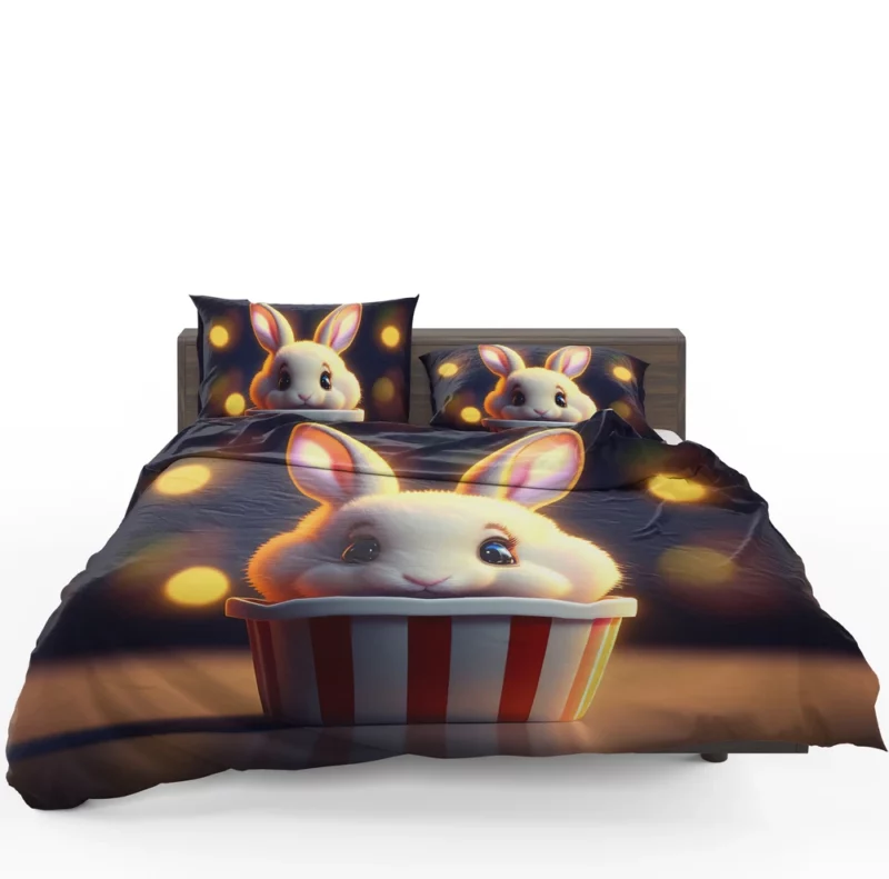 Rabbit With Striped Cup Bedding Set 1