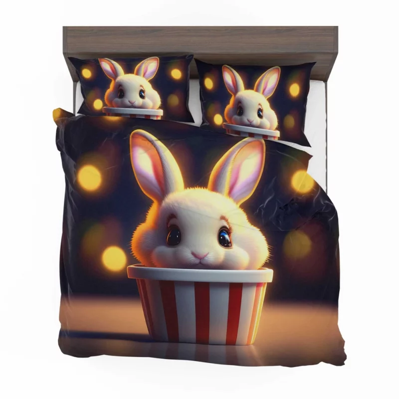 Rabbit With Striped Cup Bedding Set 2