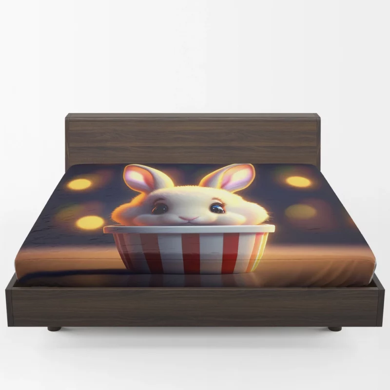 Rabbit With Striped Cup Fitted Sheet 1