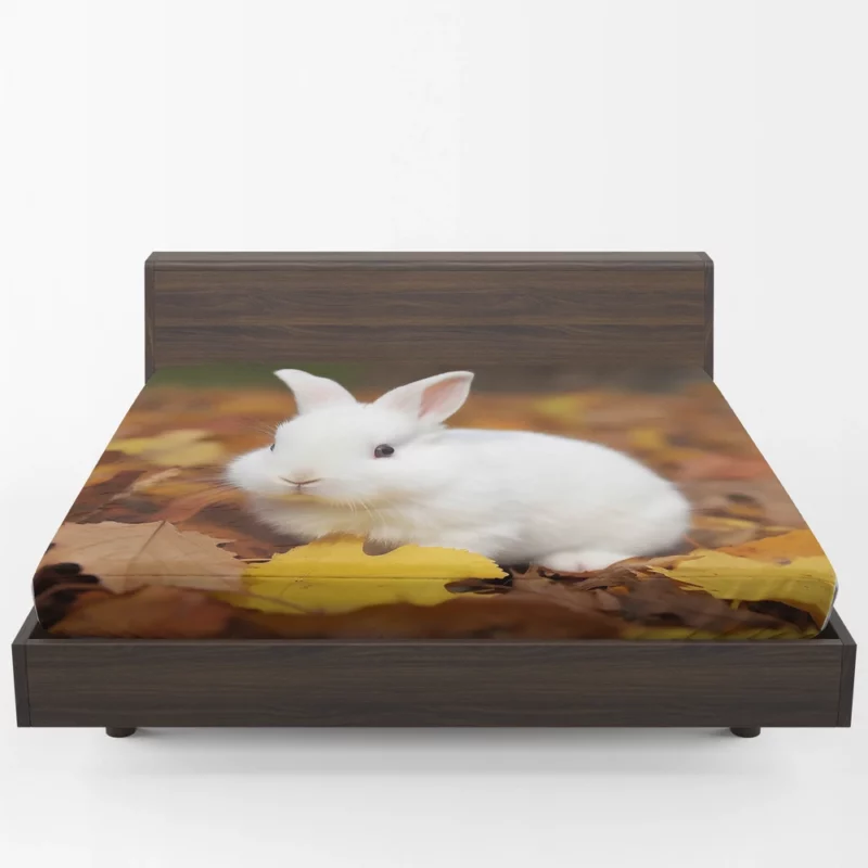 Rabbit in Autumn Leaves Fitted Sheet 1