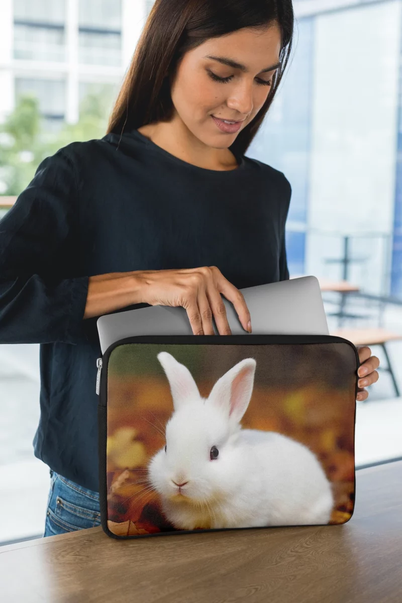 Rabbit in Autumn Leaves Laptop Sleeve 1