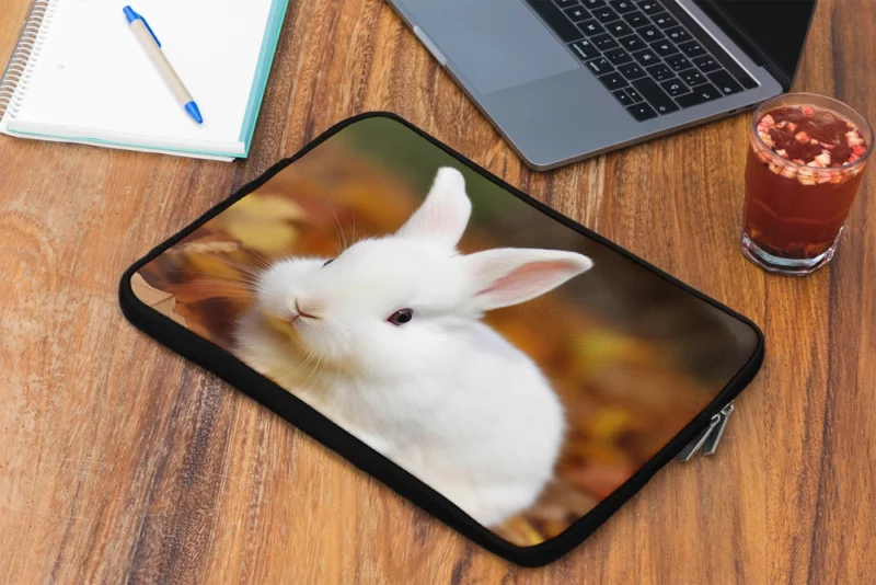 Rabbit in Autumn Leaves Laptop Sleeve 2