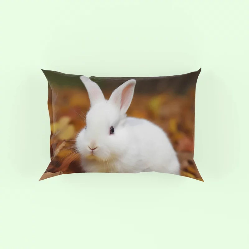 Rabbit in Autumn Leaves Pillow Case