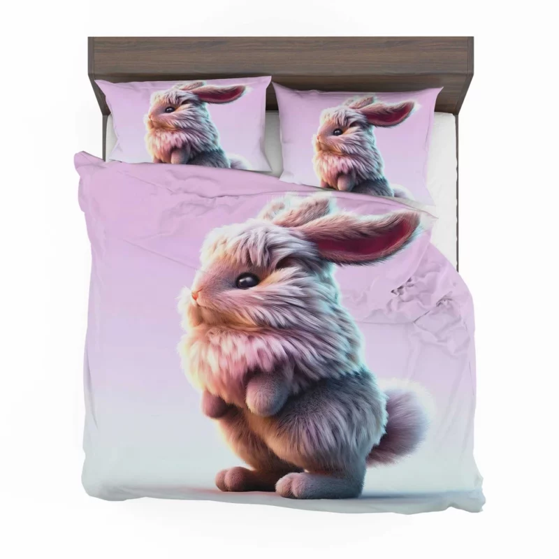 Rabbit on Pink Background Bedding Set 2