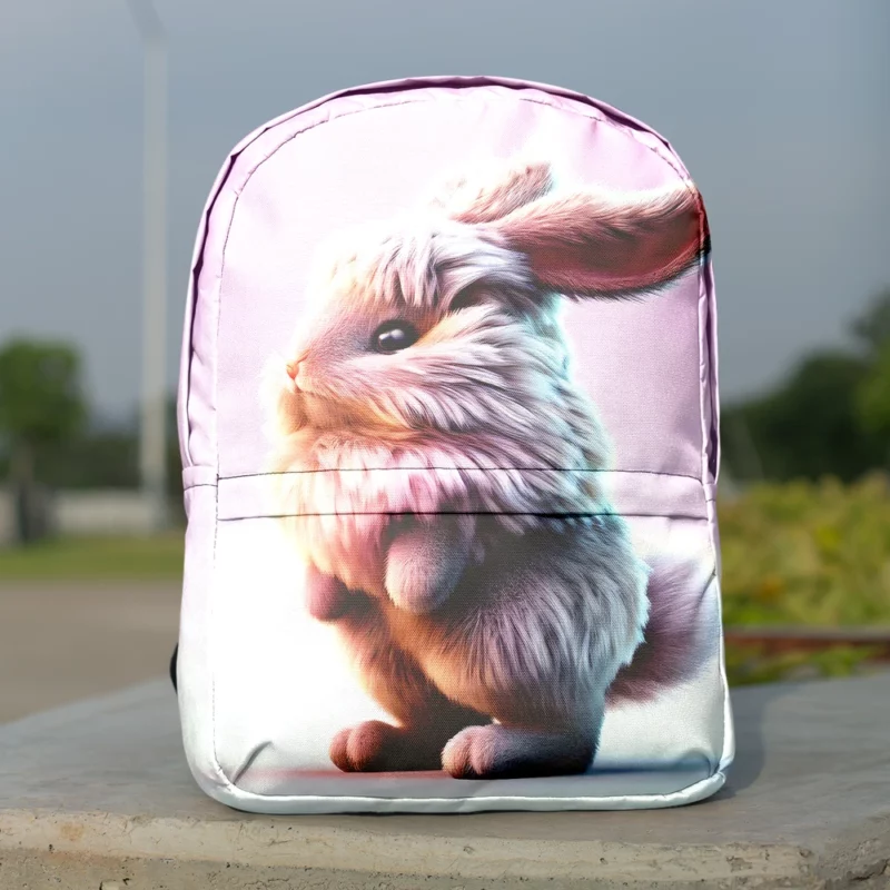 Rabbit on Pink Background Minimalist Backpack