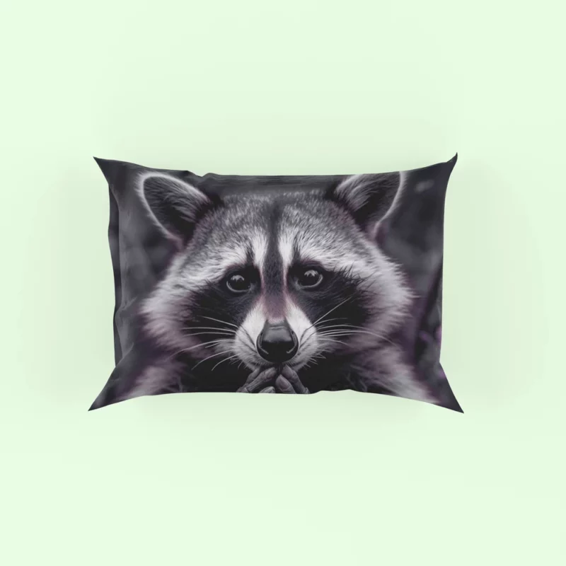 Raccoon Contemplation Among Purple Flowers Pillow Case