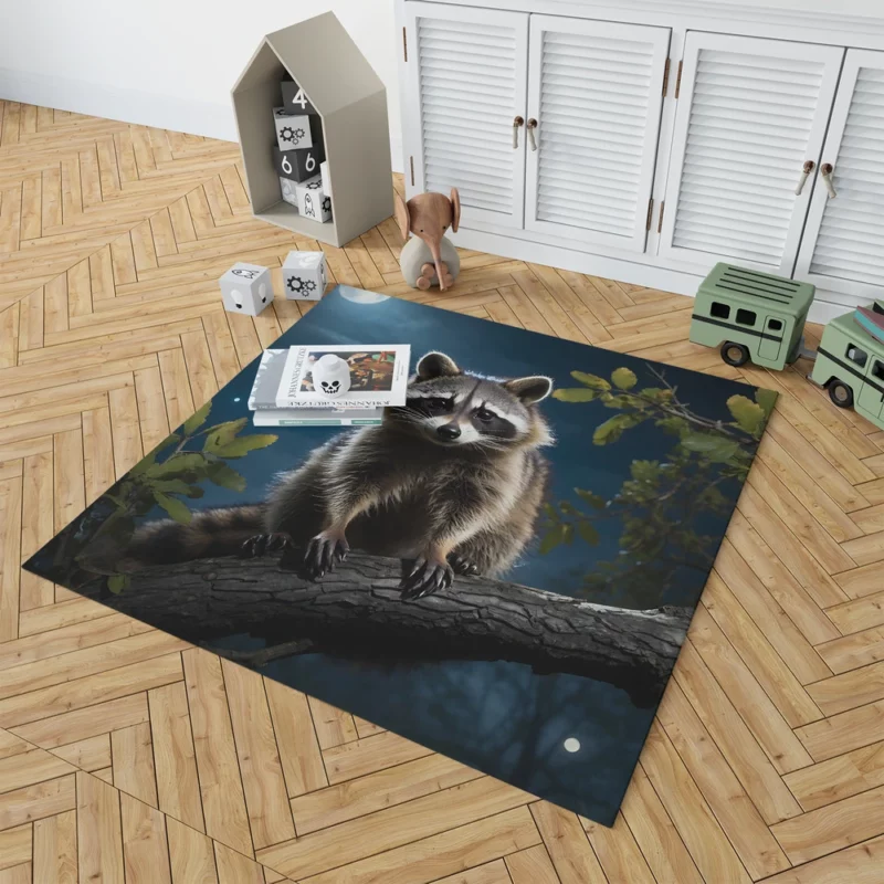 Raccoon Vibrant Patterned Encounter Rug 1