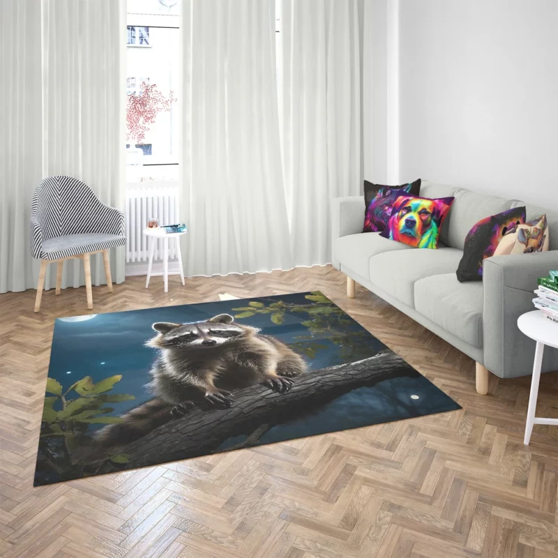 Raccoon Vibrant Patterned Encounter Rug 2