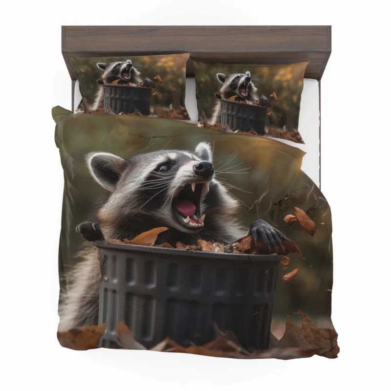 Raccoon and the Trash Can Autumn Encounter Bedding Set 2