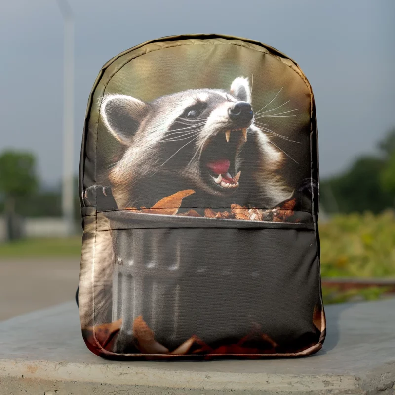 Raccoon and the Trash Can Autumn Encounter Minimalist Backpack