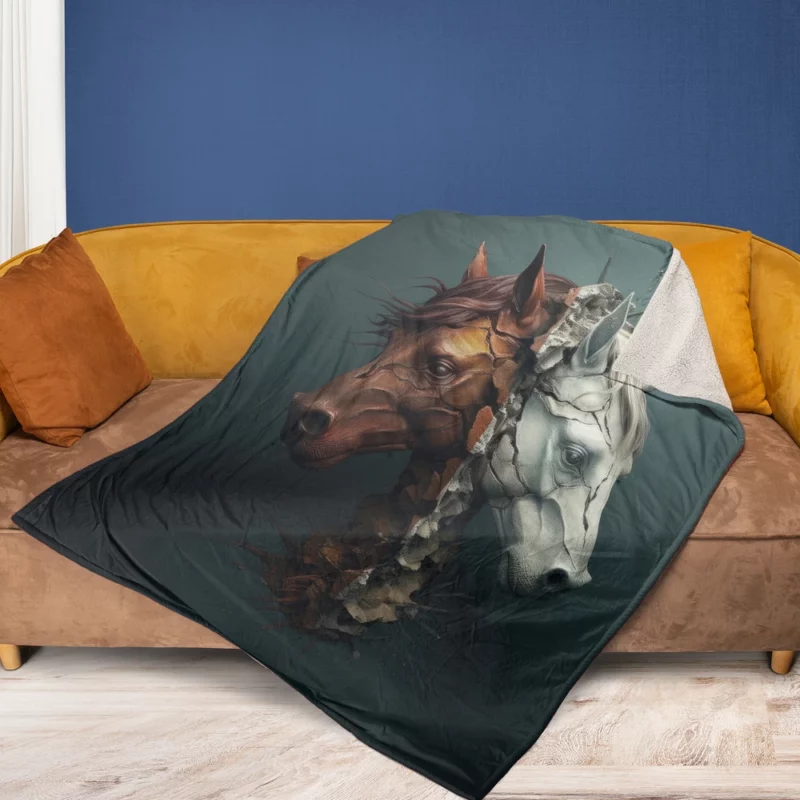 Race Horse Theme Fleece Blanket 1