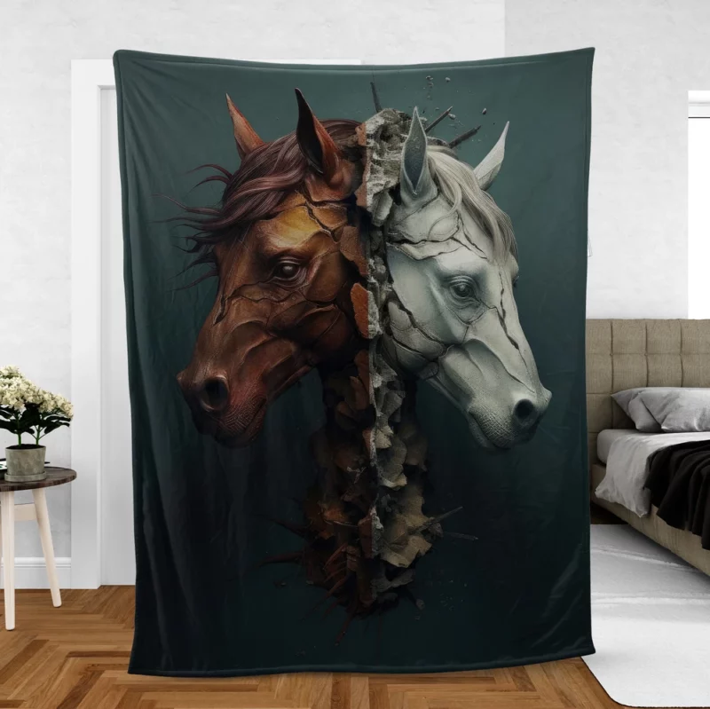 Race Horse Theme Fleece Blanket