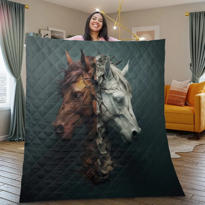 Race Horse Theme Quilt Blanket