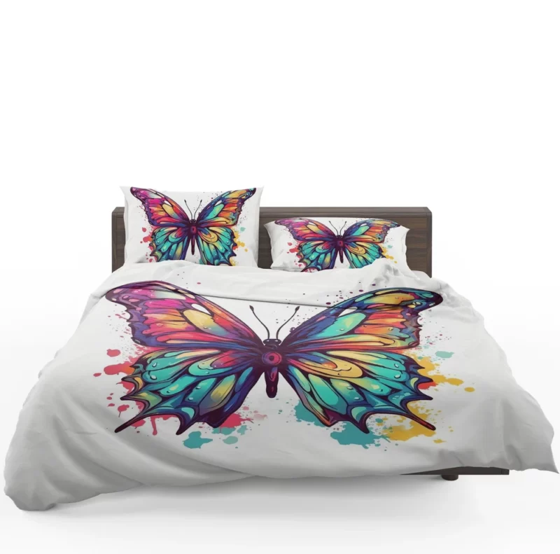 Rainbow Butterfly Vector Sketch Bedding Set 1