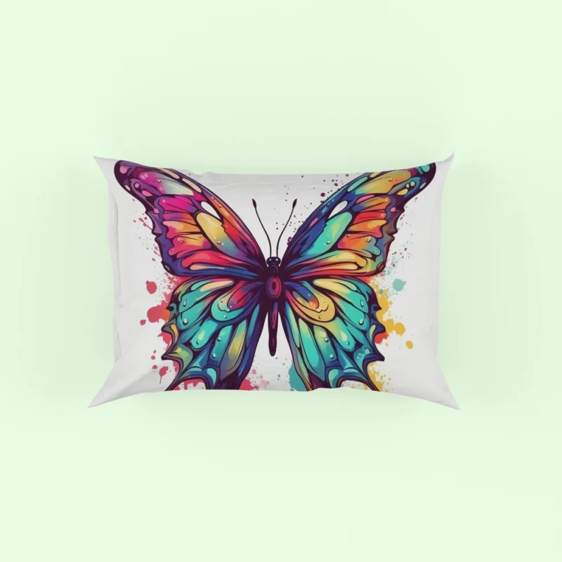 Rainbow Butterfly Vector Sketch Pillow Case