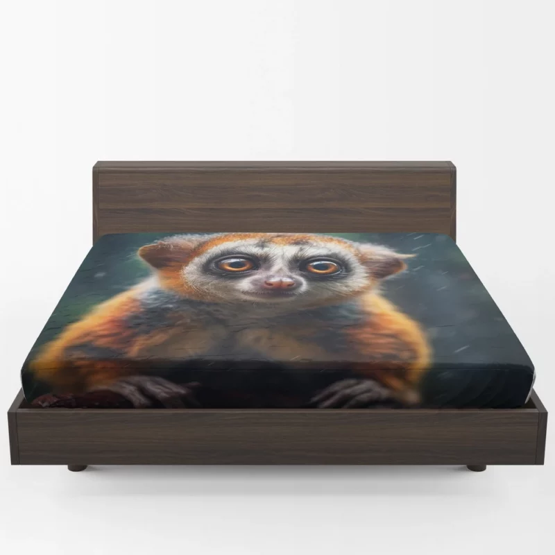 Rainy Day Ring-Tailed Lemur Fitted Sheet 1