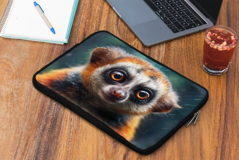 Rainy Day Ring Tailed Lemur Laptop Sleeve 2