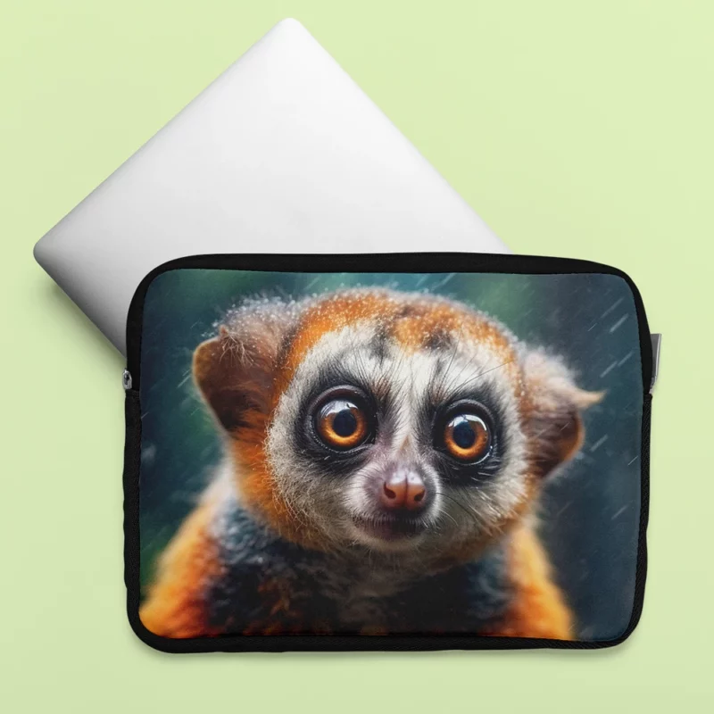 Rainy Day Ring-Tailed Lemur Laptop Sleeve