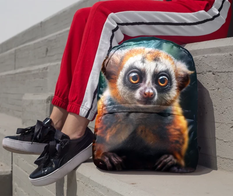 Rainy Day Ring-Tailed Lemur Minimalist Backpack 1