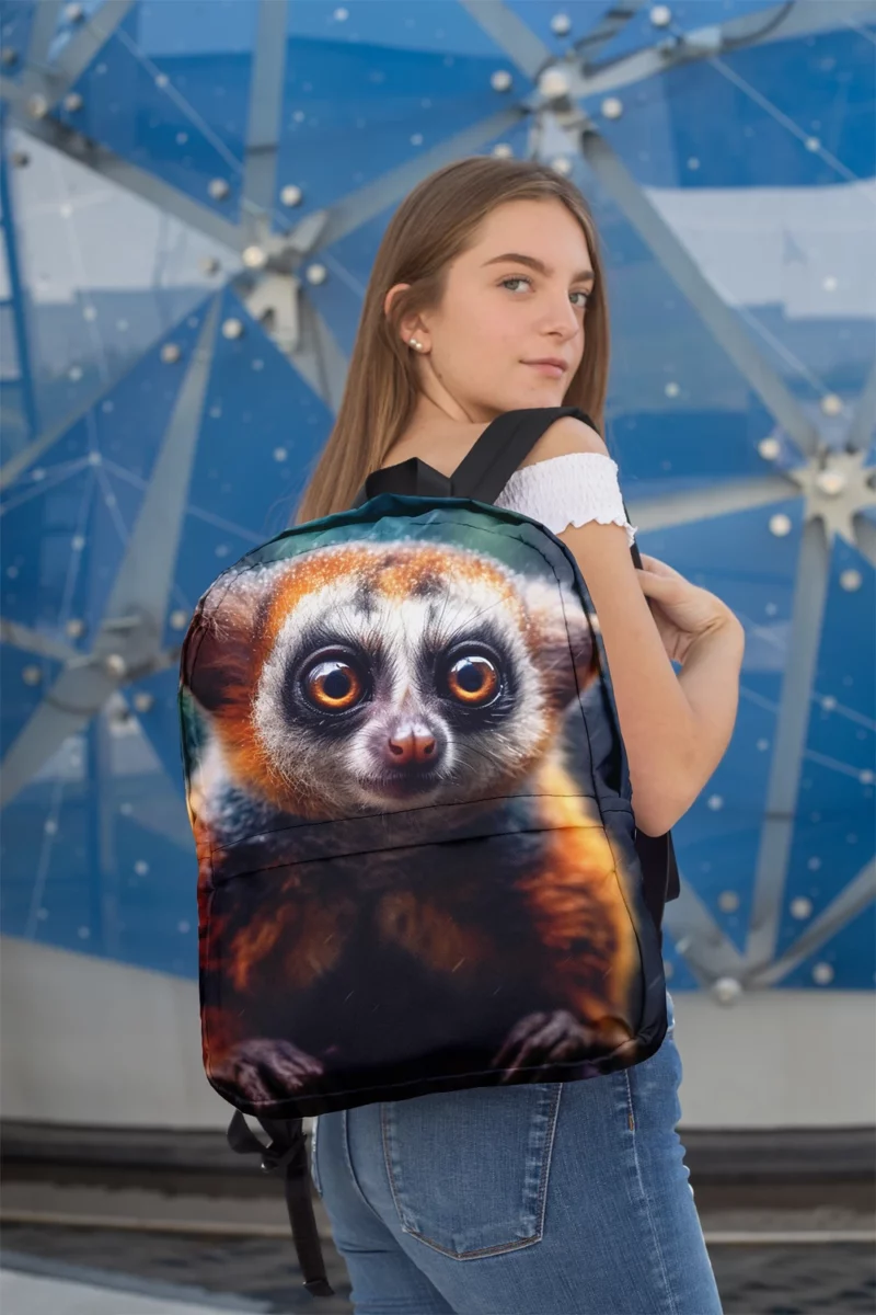 Rainy Day Ring-Tailed Lemur Minimalist Backpack 2