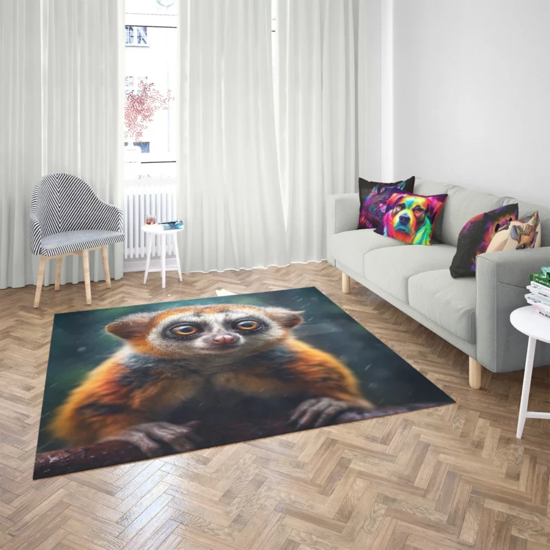 Rainy Day Ring-Tailed Lemur Rug 2