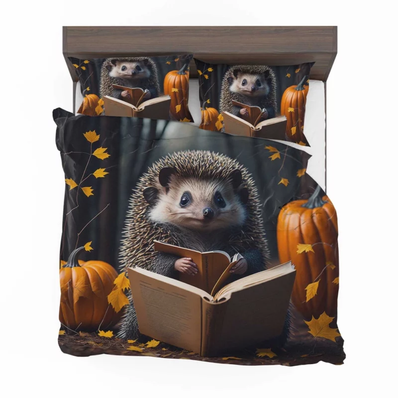 Reading Hedgehog Illustration Bedding Set 2