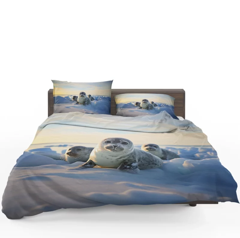 Realistic Seal Art AI-Generated Pictures Bedding Set 1