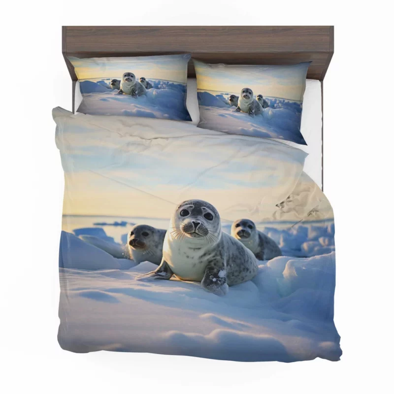 Realistic Seal Art AI-Generated Pictures Bedding Set 2