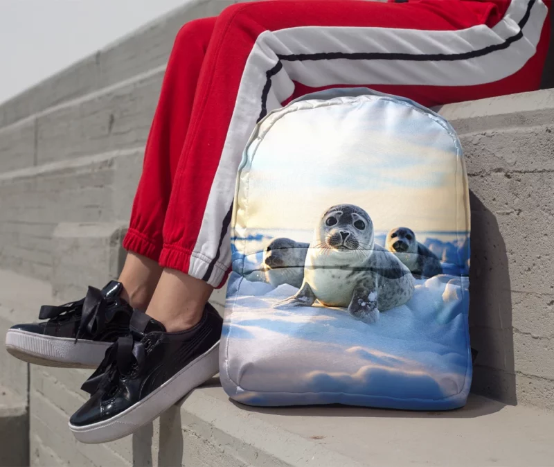 Realistic Seal Art AI-Generated Pictures Minimalist Backpack 1