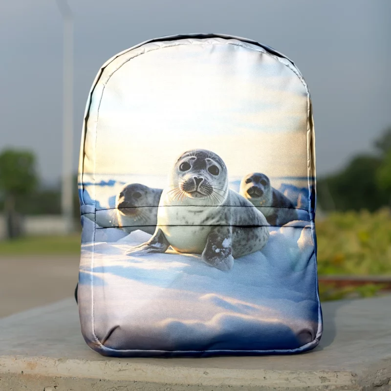 Realistic Seal Art AI-Generated Pictures Minimalist Backpack