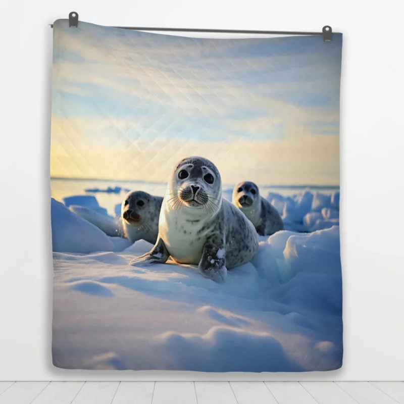 Realistic Seal Art AI-Generated Pictures Quilt Blanket 1