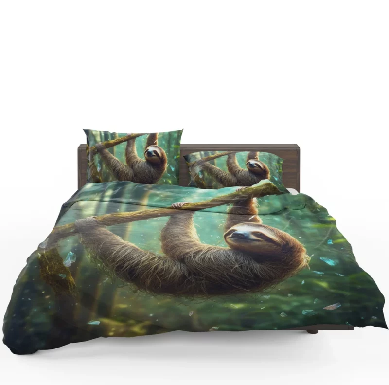 Realistic Sloth in the Forest Bedding Set 1