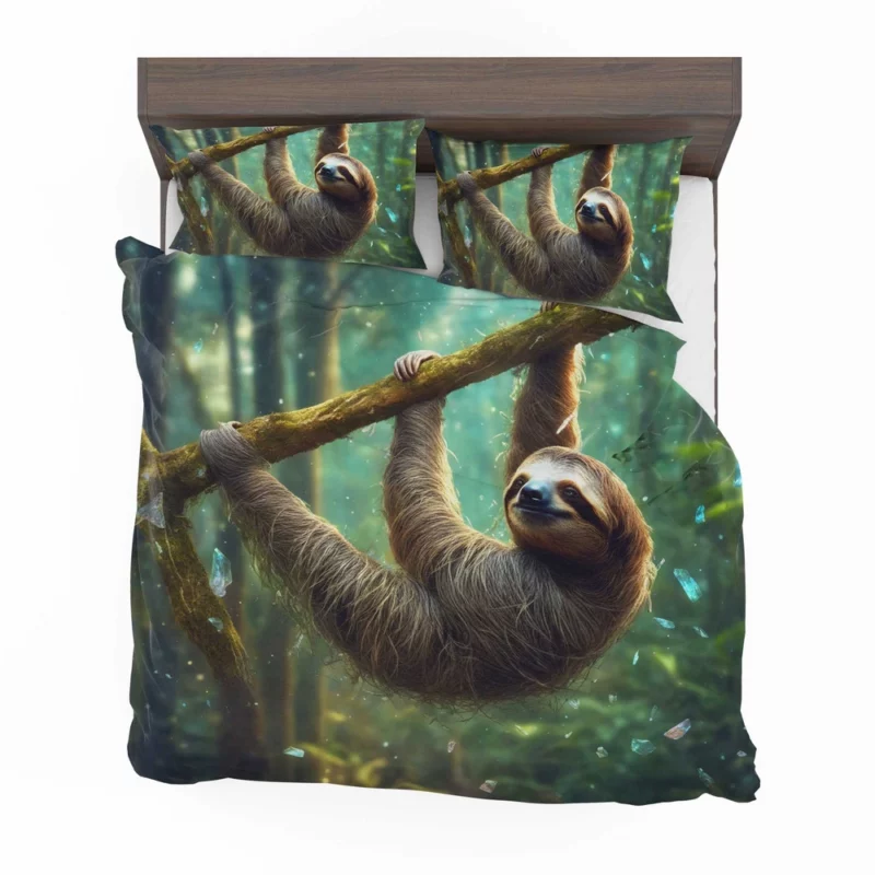 Realistic Sloth in the Forest Bedding Set 2
