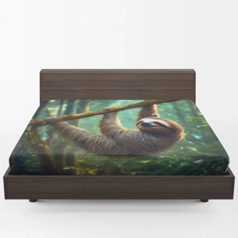 Realistic Sloth in the Forest Fitted Sheet 1